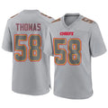 Fenge KC.Chiefs #58 Derrick Thomas Player Gray Fashion Game Stitched Jerseys