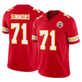 Fenge KC.Chiefs #71 Josh Simmons Player Red Limited Vapor F.U.S.E. Home Game Stitched Jerseys
