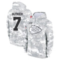 Fenge KC.Chiefs #7 Harrison Butker Player Arctic Camo Salute to Service Hoodies Stitched Jerseys
