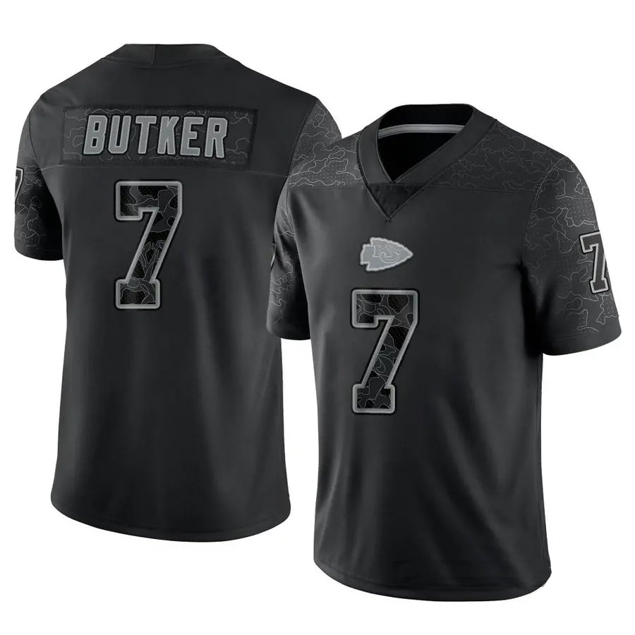 Fenge KC.Chiefs #7 Harrison Butker Player Black RFLCTV Limited Stitched Jerseys