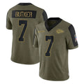 Fenge KC.Chiefs #7 Harrison Butker Player Olive Salute To Service Limited Game Stitched Jerseys
