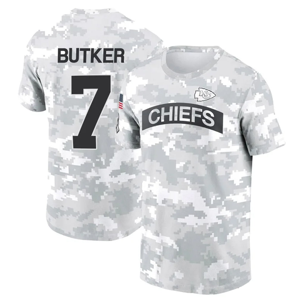 Fenge KC.Chiefs #7 Harrison Butker Player Salute to Service Hoodies & T-Shirts Stitched Jerseys