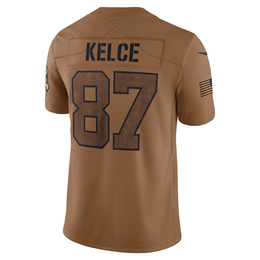 Fenge KC.Chiefs #87 Travis Kelce Player Brown Salute To Service Limited Stitched Jerseys
