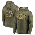 Fenge KC.Chiefs #87 Travis Kelce Player Salute to Service Limited Olive Hoodies Stitched Jerseys