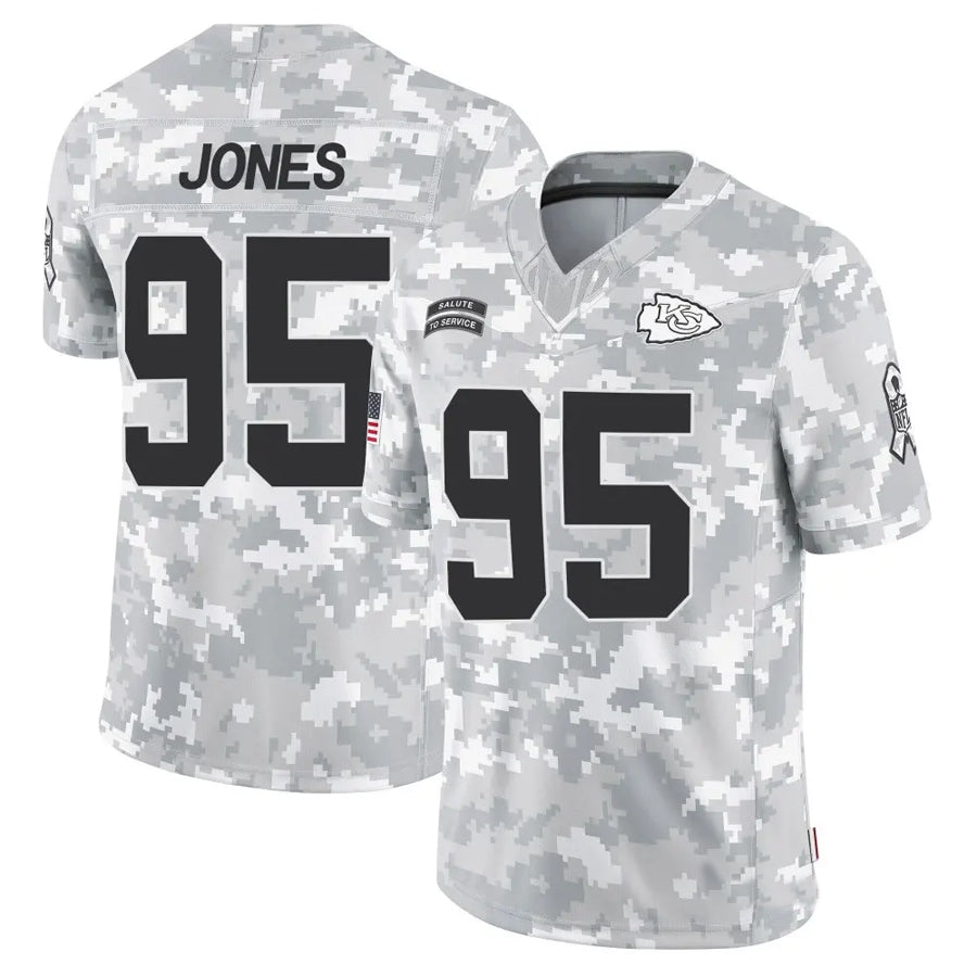 Fenge KC.Chiefs #95 Chris Jones Player Arctic Camo Salute to Service Limited Stitched Jerseys