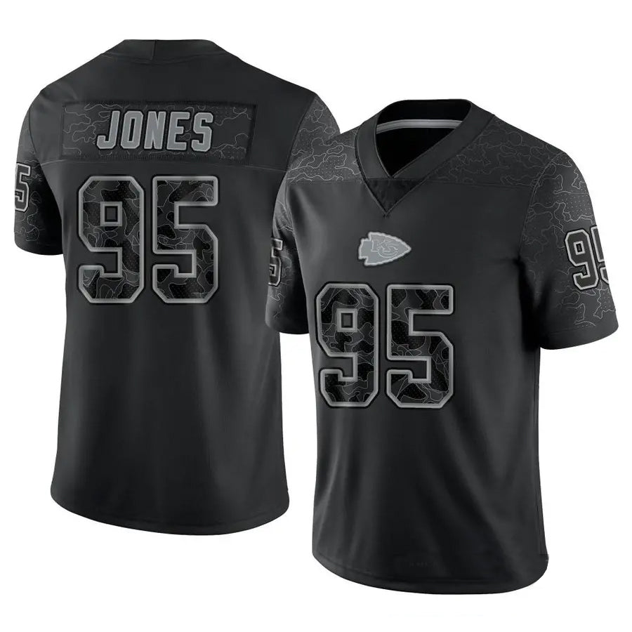 Fenge KC.Chiefs #95 Chris Jones Player Black RFLCTV Limited Stitched Jerseys