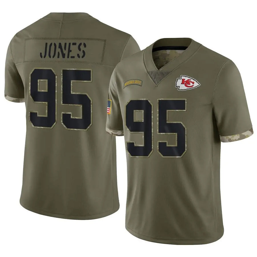 Fenge KC.Chiefs #95 Chris Jones Player Olive Salute To Service Stitched Jerseys