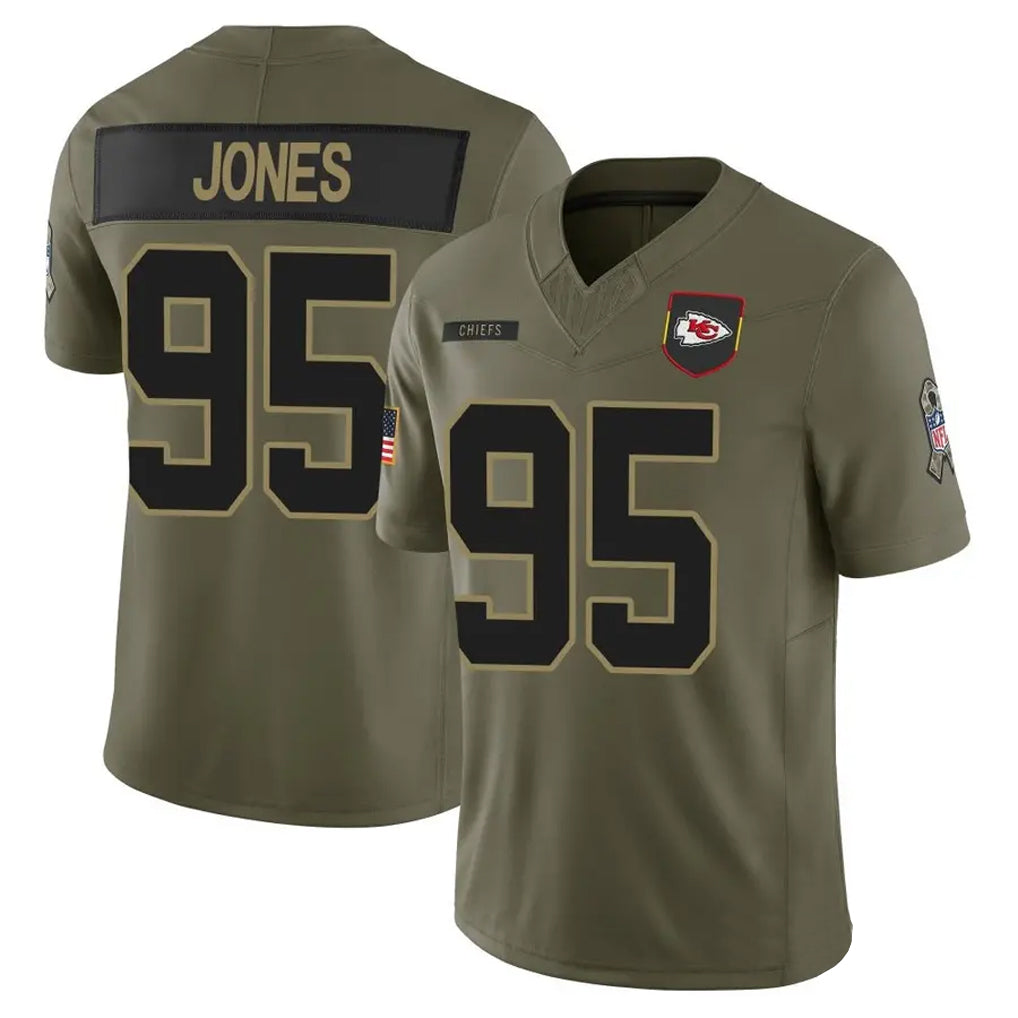 Fenge KC.Chiefs #95 Chris Jones Player Olive Salute to Service Limited Stitched Jerseys