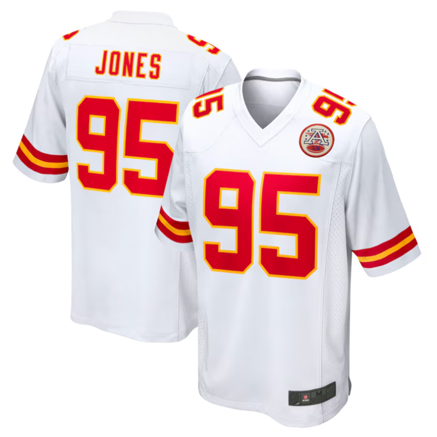 Fenge KC.Chiefs #95 Chris Jones Player White Home Game Stitched Jersey