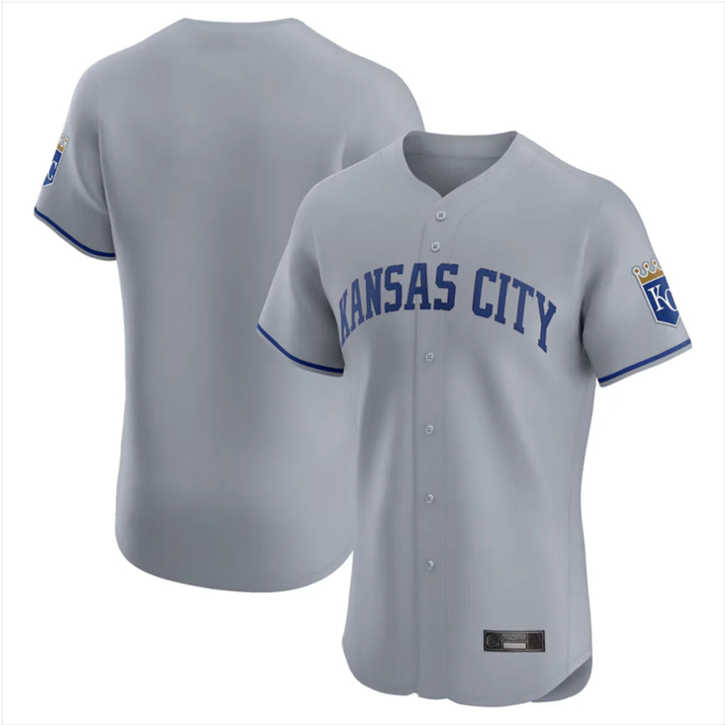 Fenge KC.Royals Gray Limited Elite Home Blank Player Stitched Jerseys
