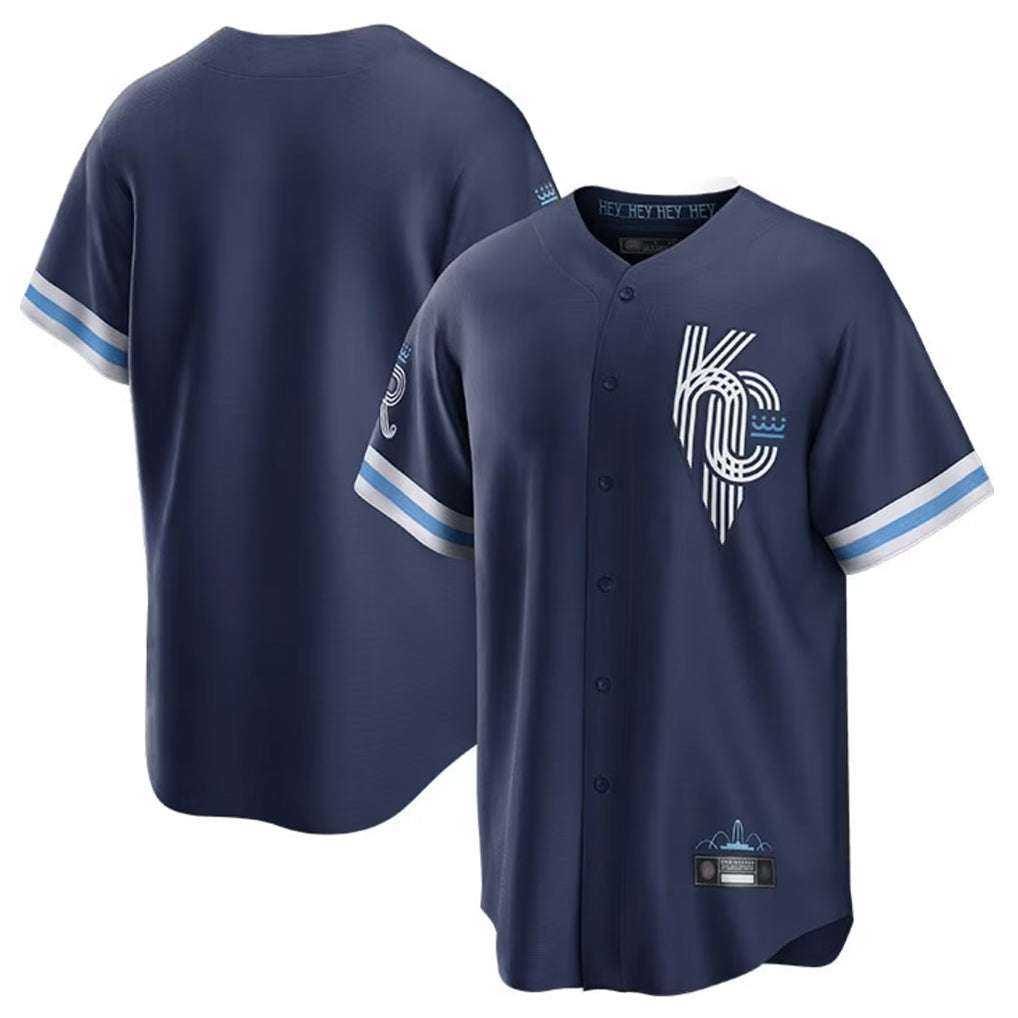 Fenge KC.Royals Navy City Connect Home Game Blank Player Stitched Jerseys