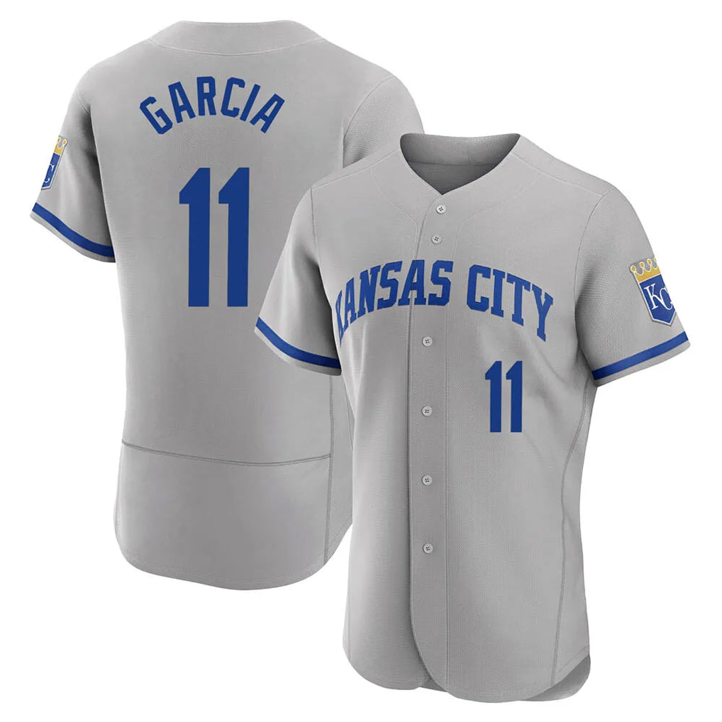 Fenge KC.Royals #11 Maikel Garcia Player Gray Limited Elite Home Game Stitched Jerseys