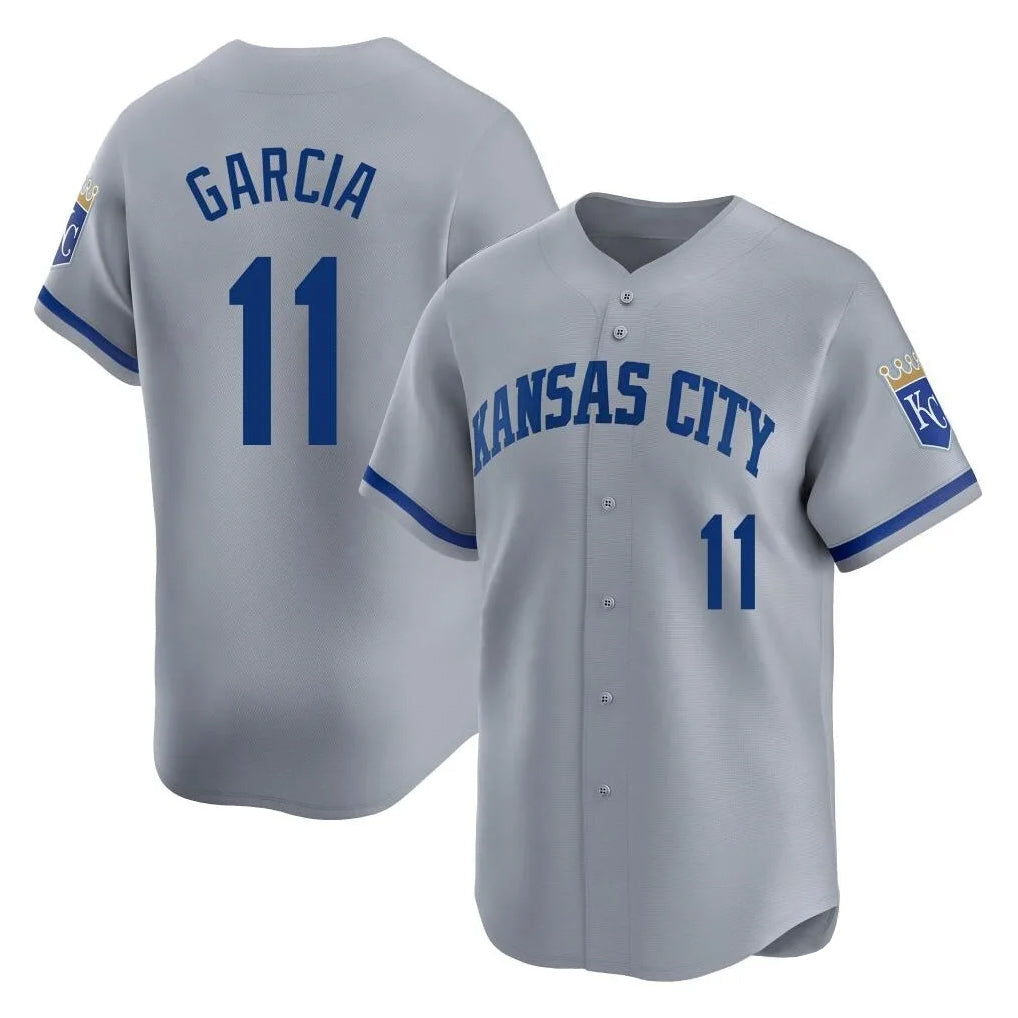 Fenge KC.Royals #11 Maikel Garcia Player Gray Limited Home Stitched Jerseys
