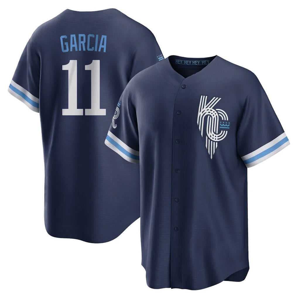Fenge KC.Royals #11 Maikel Garcia Player Navy City Connect Home Game Stitched Jerseys