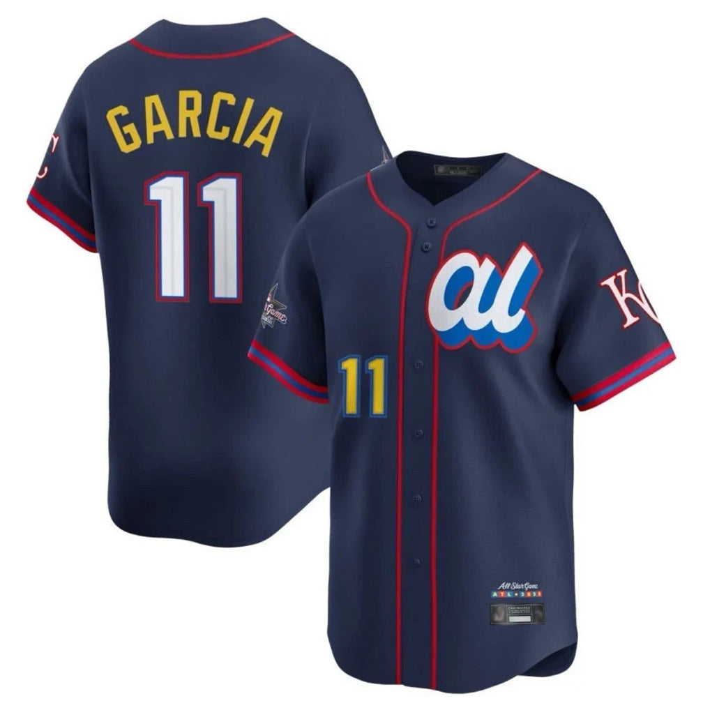 Fenge KC.Royals #11 Maikel Garcia Player Navy Limited American League All-Star Edition Stitched Jerseys