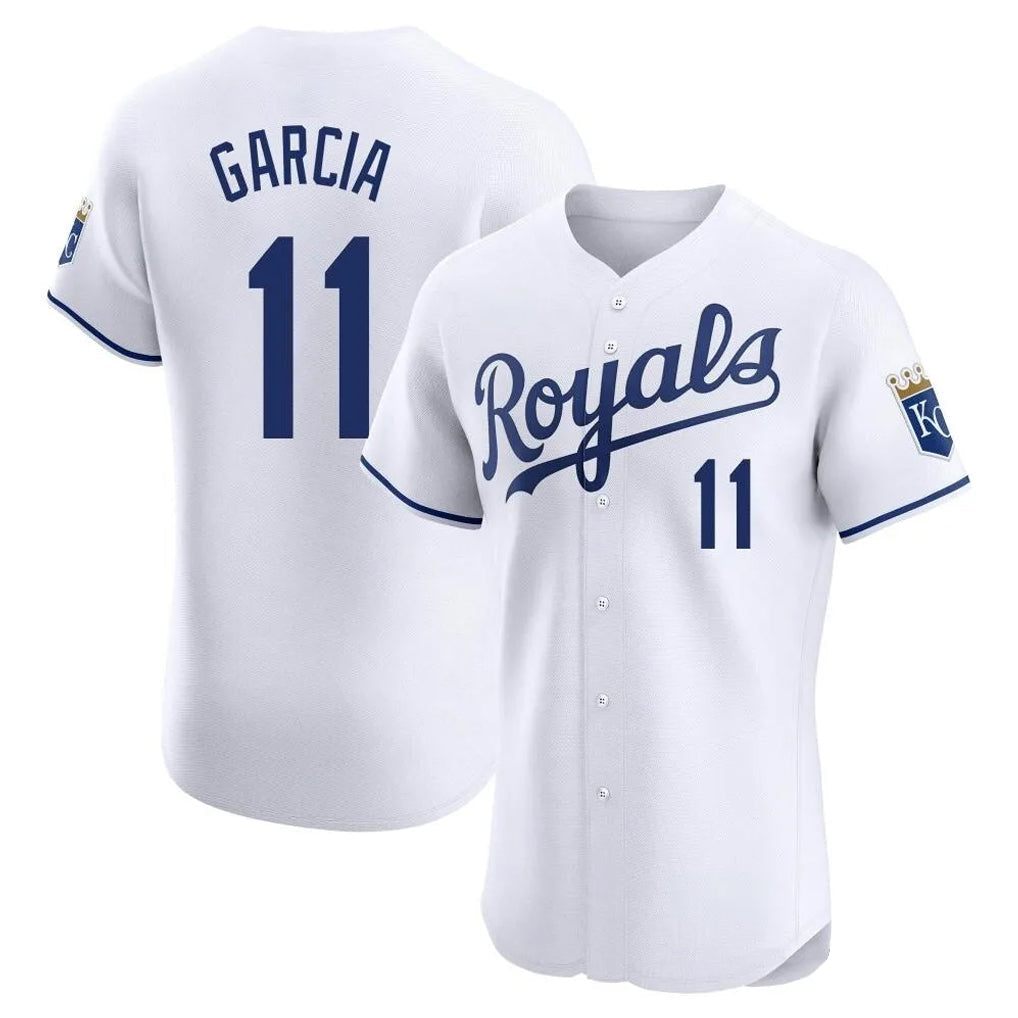 Fenge KC.Royals #11 Maikel Garcia Player White Alt Limited Elite Home Stitched Jerseys