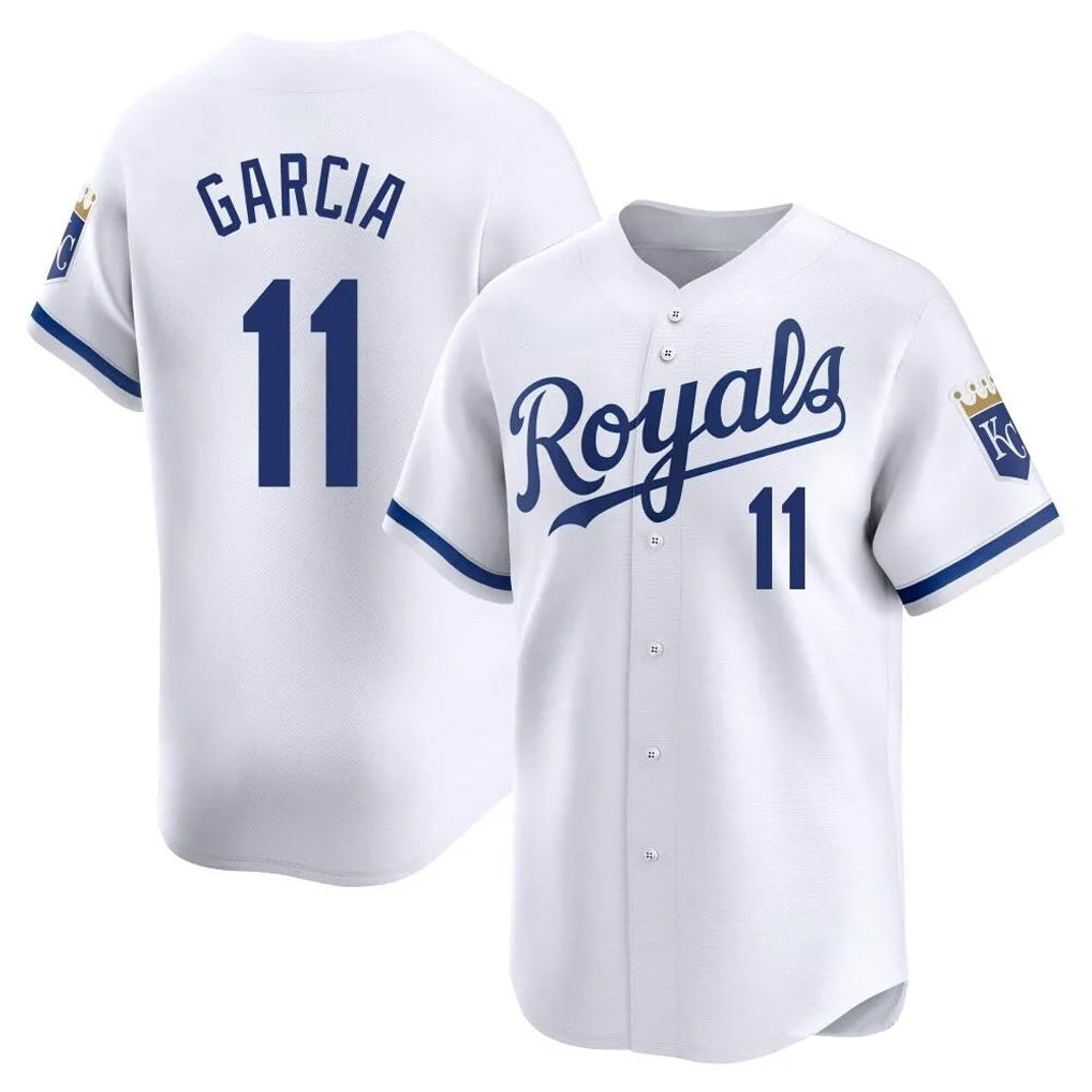 Fenge KC.Royals #11 Maikel Garcia Player White Alt Limited Home Stitched Jerseys