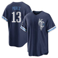 Fenge KC.Royals #13 Salvador Perez Player Navy City Connect Home Game Stitched Jerseys