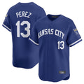 Fenge KC.Royals #13 Salvador Perez Player Royal Limited Home Stitched Jerseys