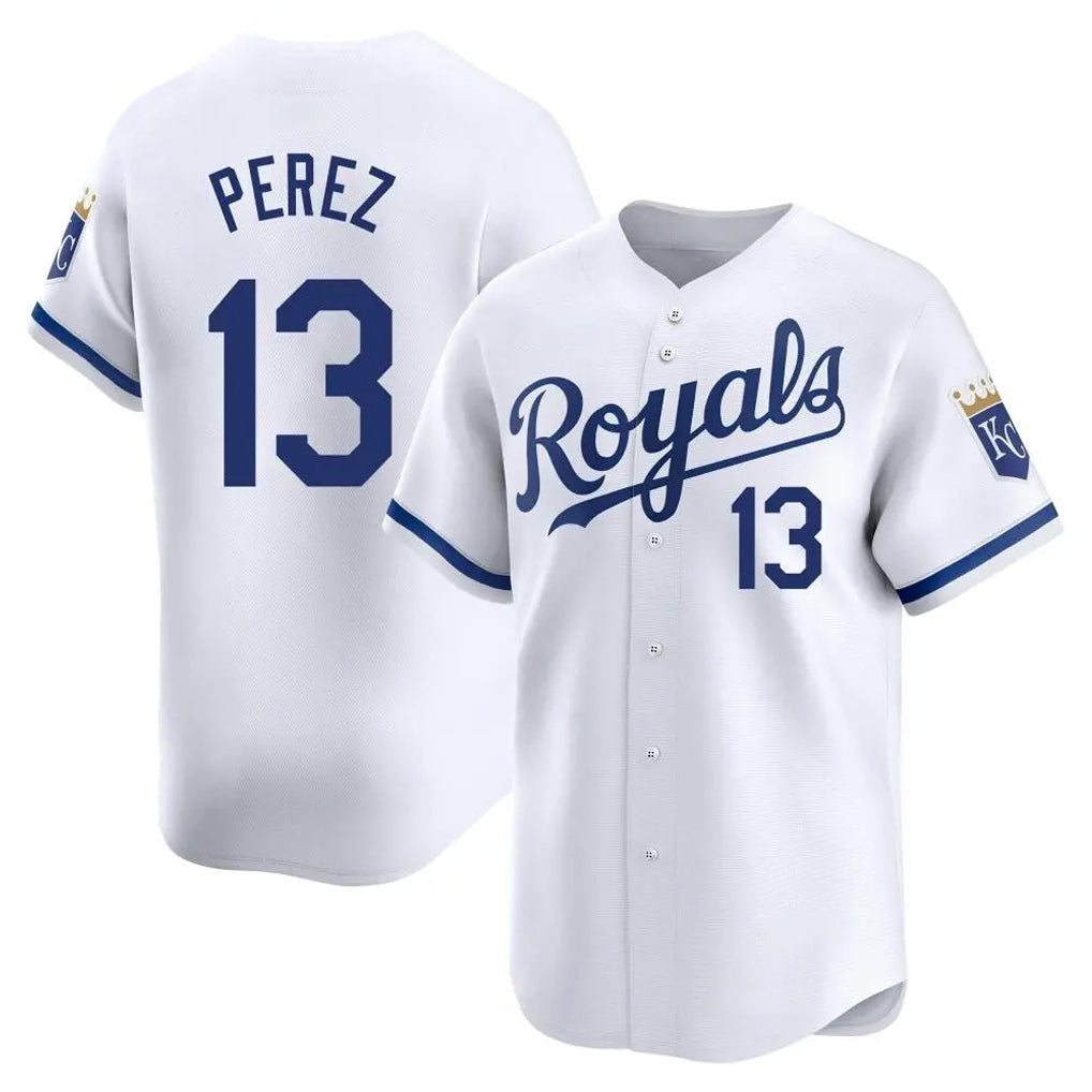 Fenge KC.Royals #13 Salvador Perez Player White Alt Limited Home Stitched Jerseys