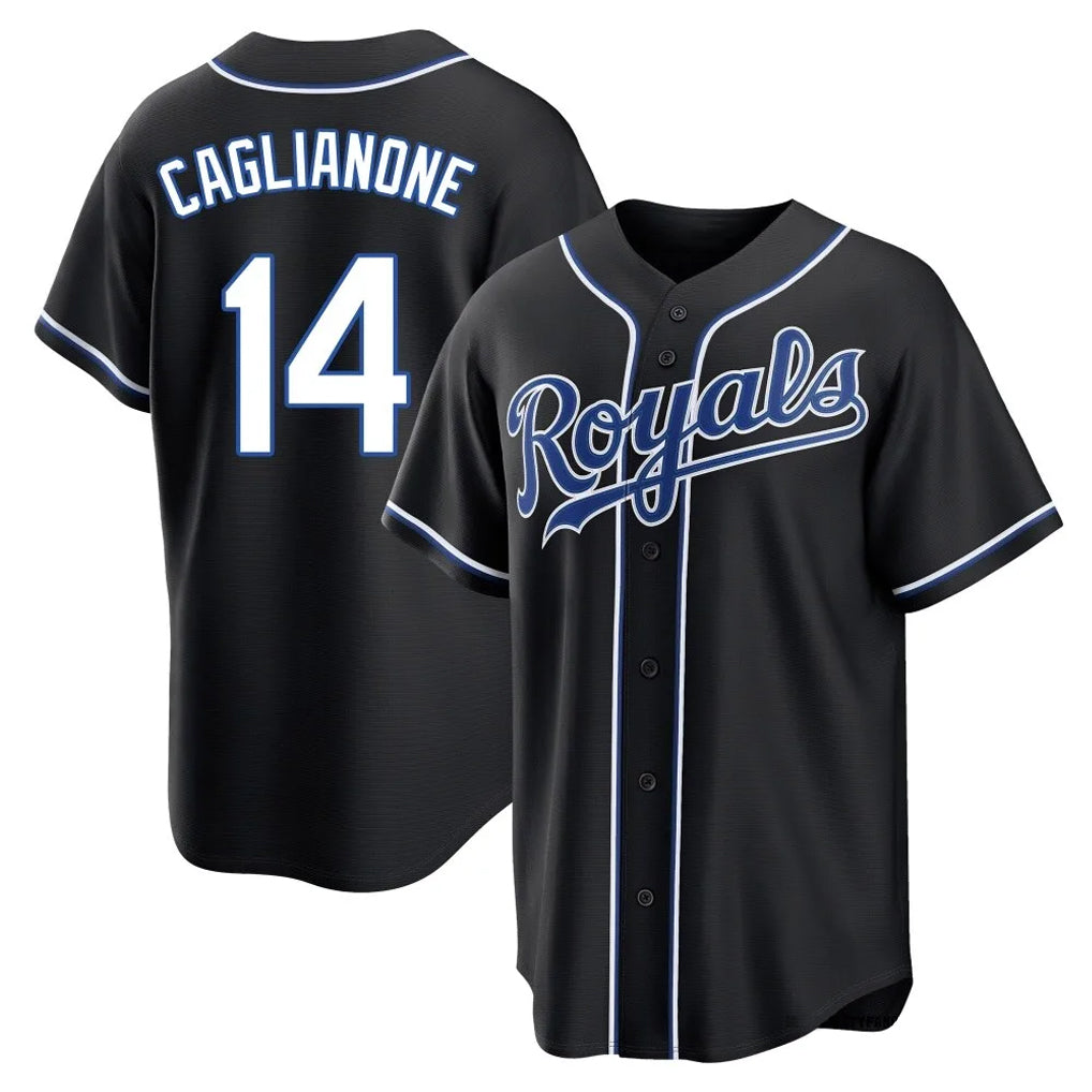 Fenge KC.Royals #14 Jac Caglianone Player Black Carbon Fashion Home Game Stitched Jerseys