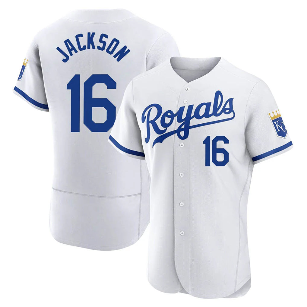 Fenge KC.Royals #16 Bo Jackson Player White Limited Elite Home Game Stitched Jerseys