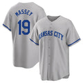 Fenge KC.Royals #19 Michael Massey Player Gray Game Home Stitched Jerseys