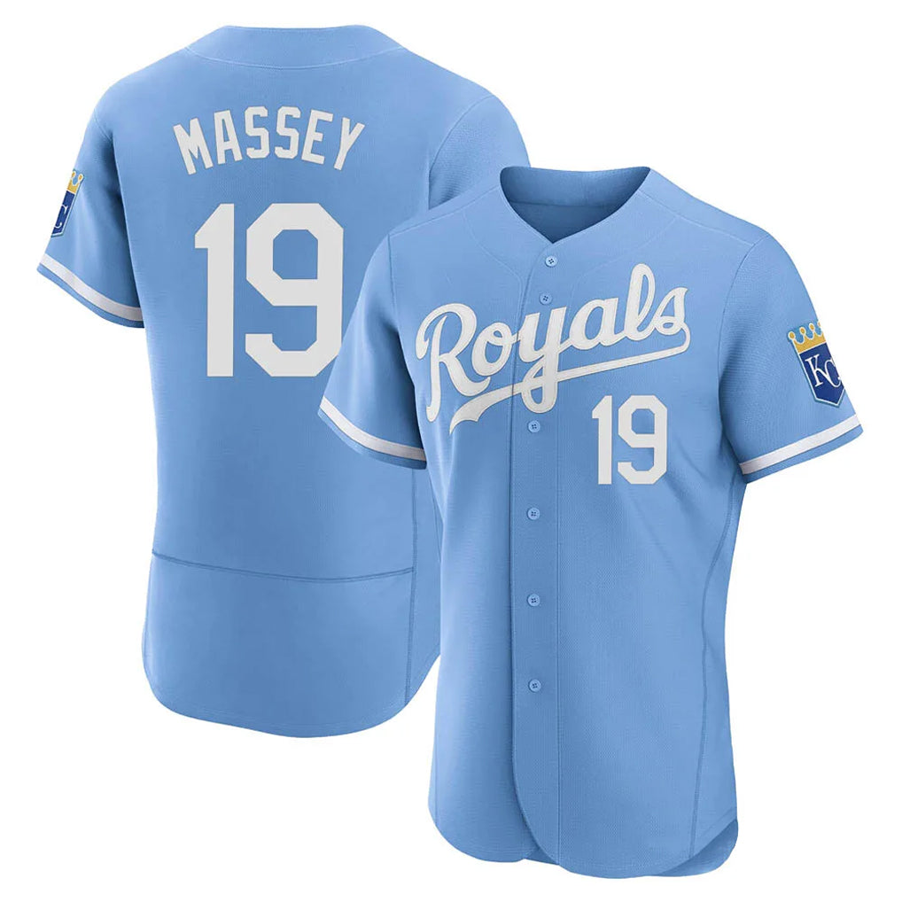 Fenge KC.Royals #19 Michael Massey Player Light Blue Alt Limited Elite Home Stitched Jerseys