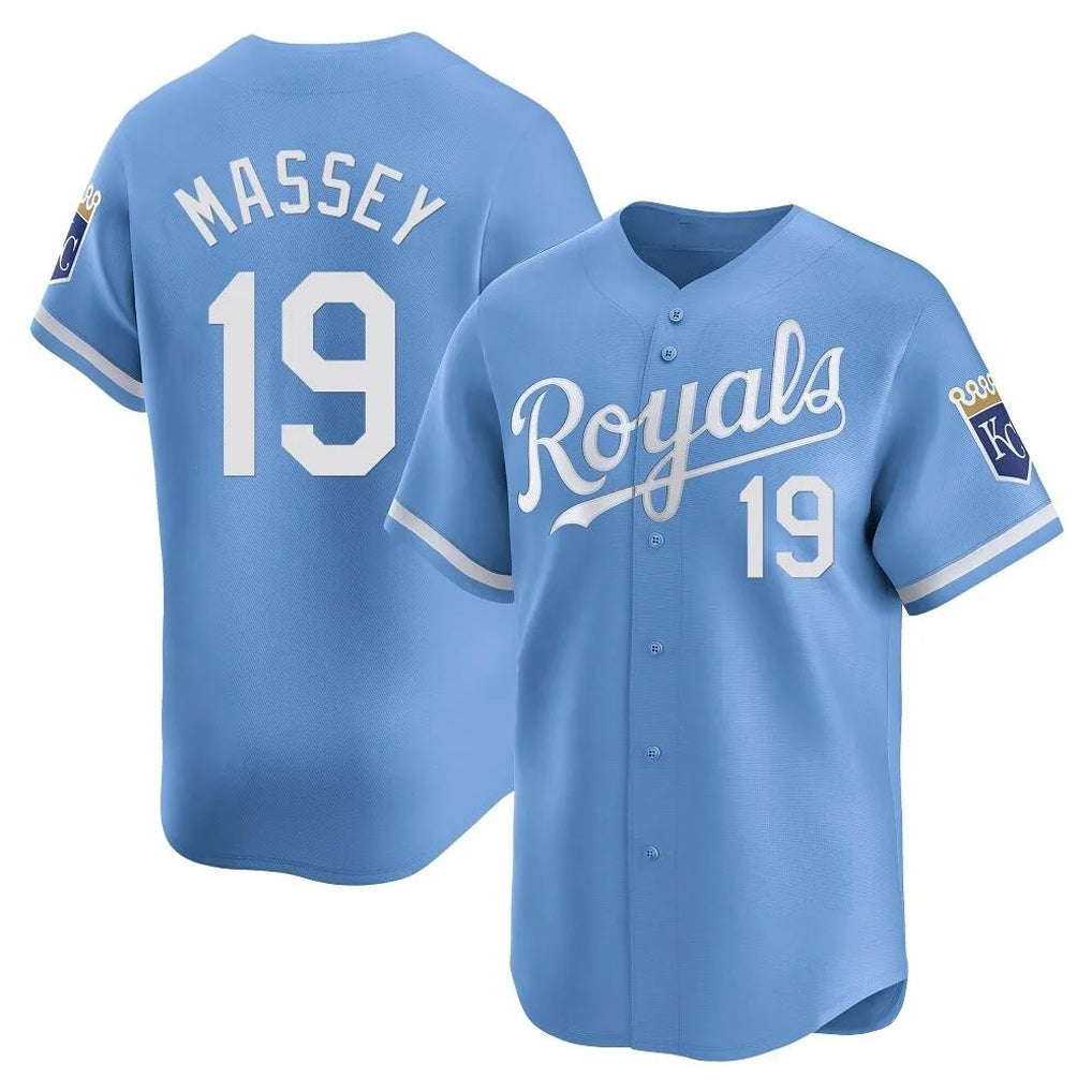 Fenge KC.Royals #19 Michael Massey Player Light Blue Alt Limited Home Stitched Jerseys