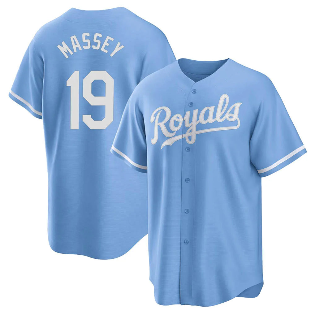 Fenge KC.Royals #19 Michael Massey Player Light Blue Home Game Stitched Jerseys