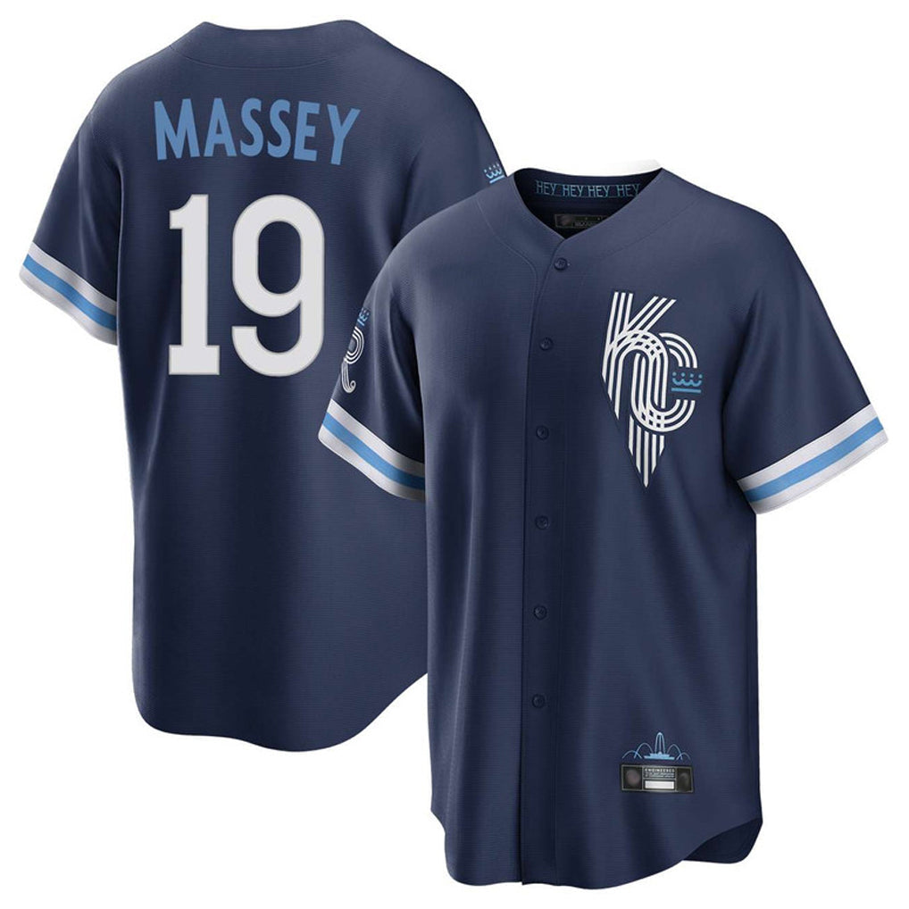 Fenge KC.Royals #19 Michael Massey Player Navy City Connect Home Game Stitched Jerseys