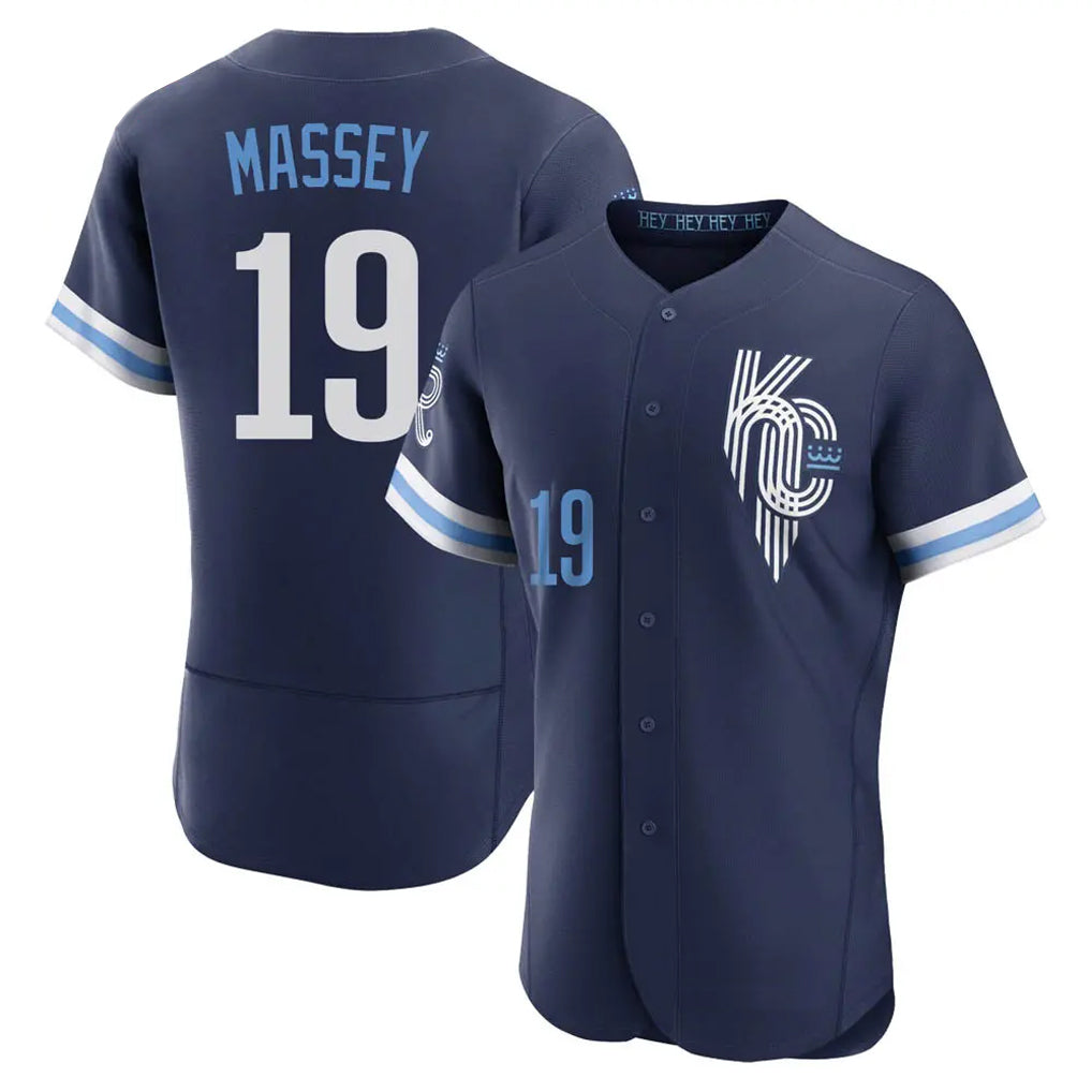 Fenge KC.Royals #19 Michael Massey Player Navy City Connect Limited Elite Home Stitched Jerseys