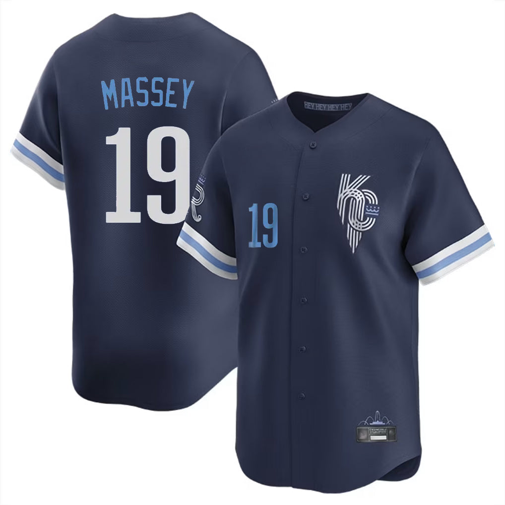 Fenge KC.Royals #19 Michael Massey Player Navy City Connect Limited Home Stitched Jerseys