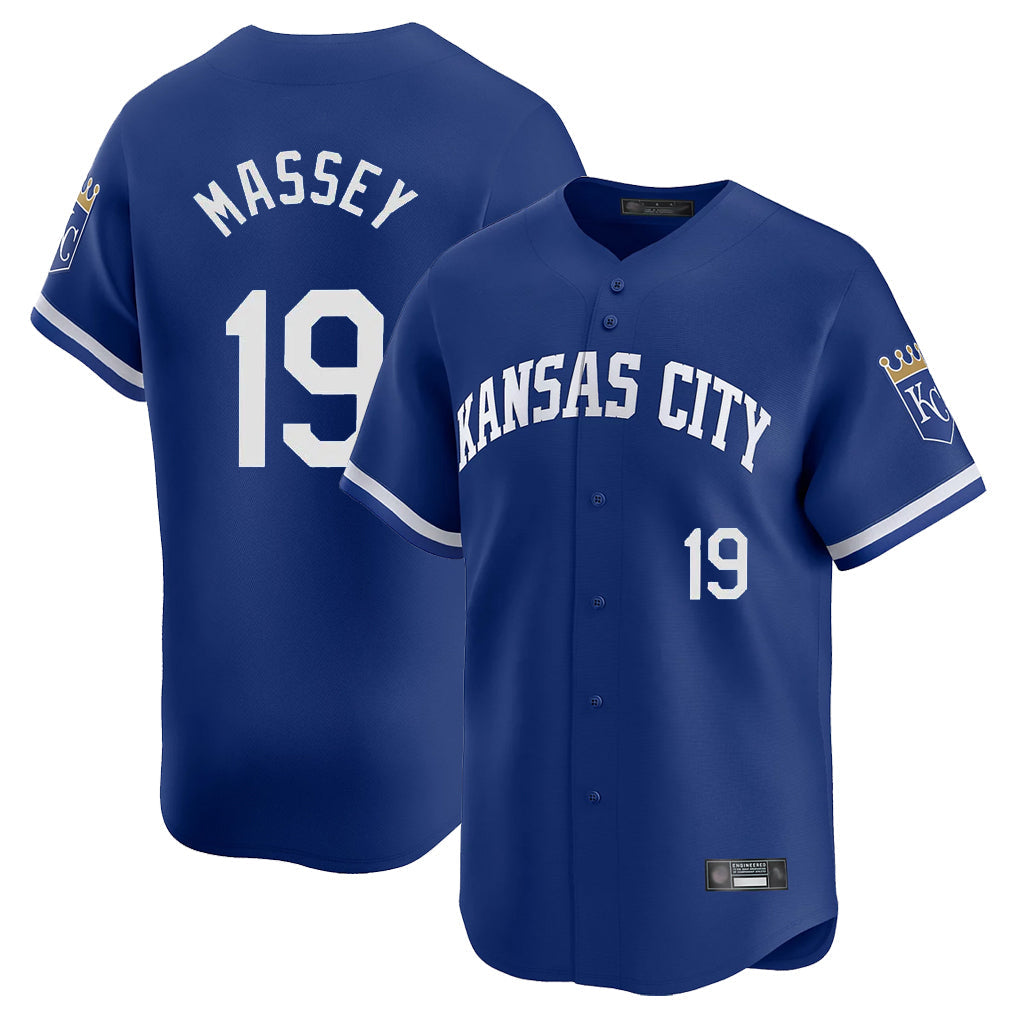 Fenge KC.Royals #19 Michael Massey Player Royal Limited Home Stitched Jerseys