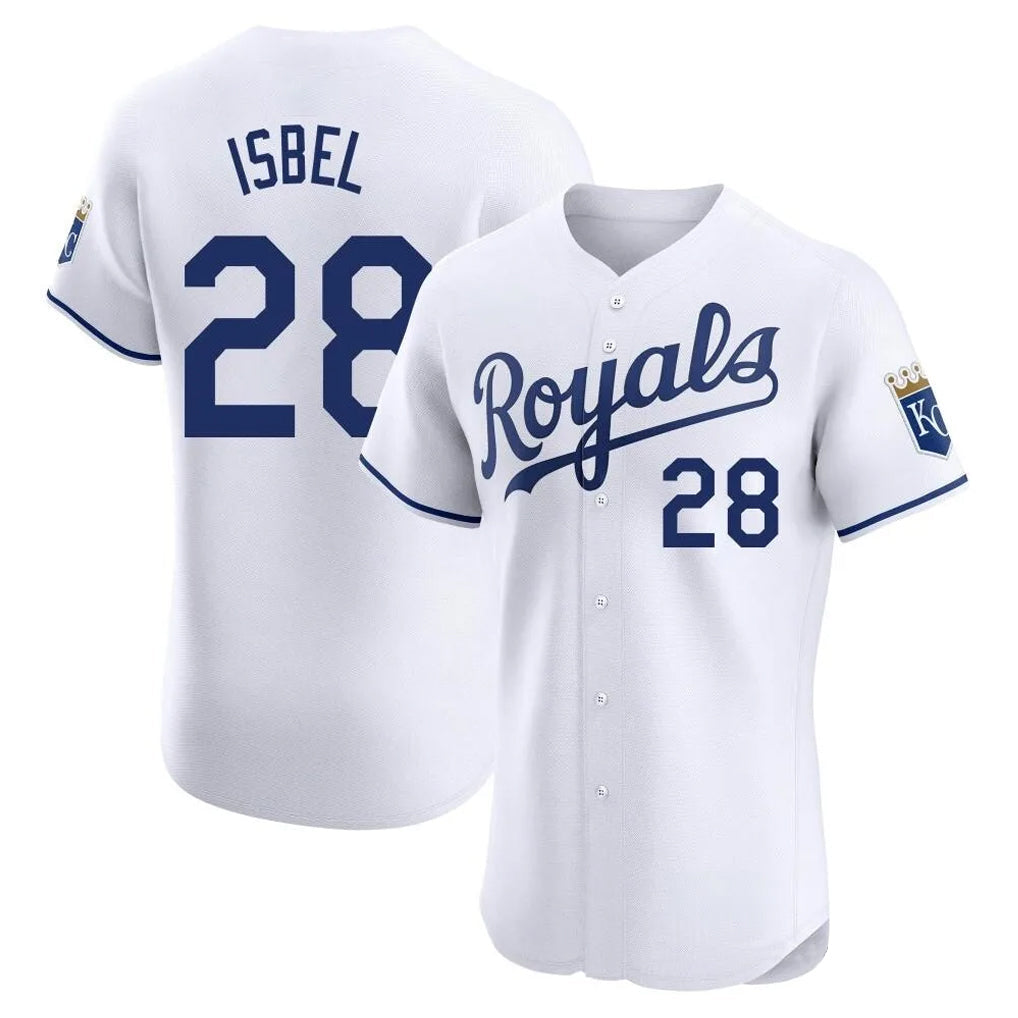 Fenge KC.Royals #28 Kyle Isbel Player White Alt Limited Elite Home Stitched Jerseys