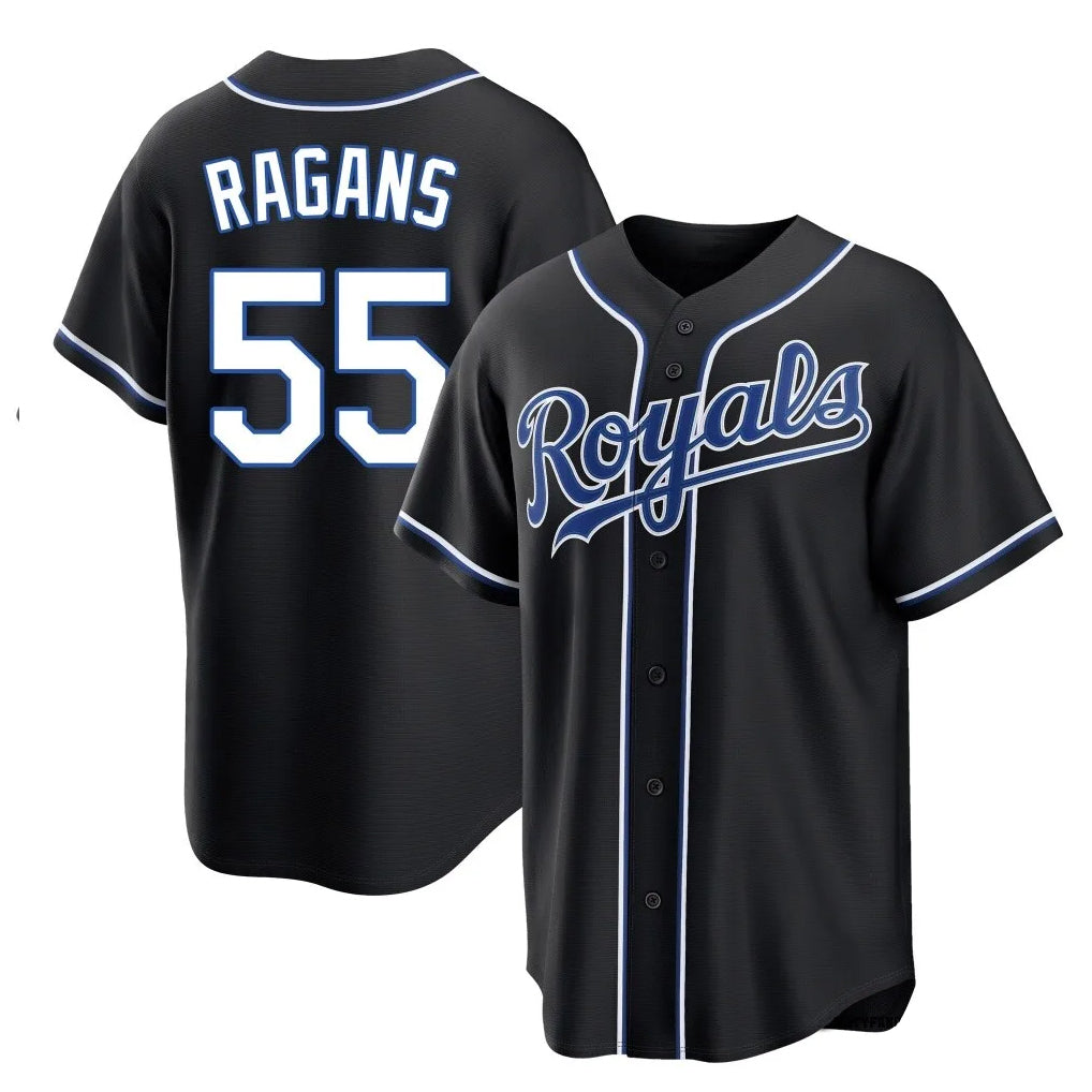 Fenge KC.Royals #55 Cole Ragans Player Black Carbon Fashion Home Game Stitched Jerseys