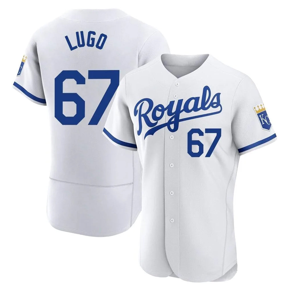 Fenge KC.Royals #67 Seth Lugo Player White Limited Elite Home Game Stitched Jerseys