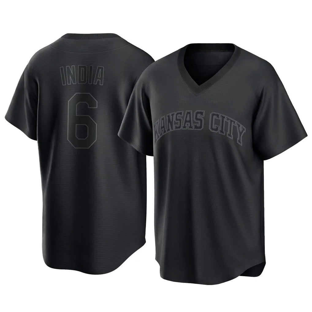 Fenge KC.Royals #6 Jonathan India Player Black Fashion Game Stitched Jerseys