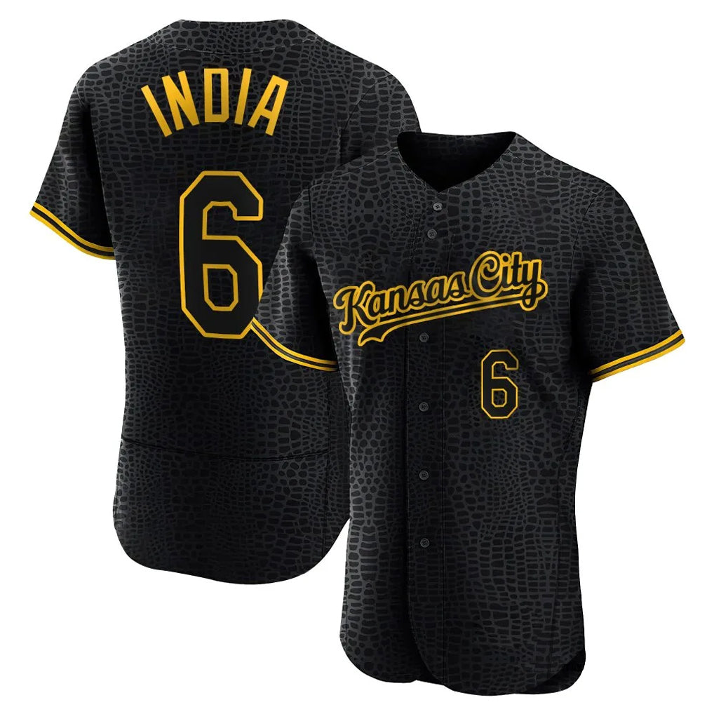 Fenge KC.Royals #6 Jonathan India Player Black Snake Skin City Limited Elite Stitched Jerseys