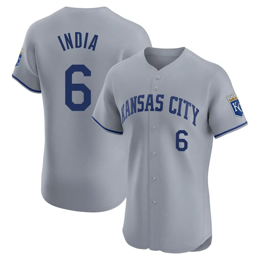 Fenge KC.Royals #6 Jonathan India Player Gray Limited Elite Home Stitched Jerseys
