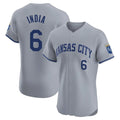 Fenge KC.Royals #6 Jonathan India Player Gray Limited Elite Home Stitched Jerseys
