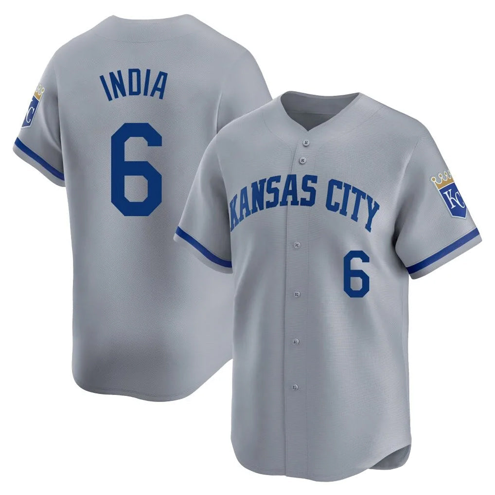 Fenge KC.Royals #6 Jonathan India Player Gray Limited Home Stitched Jerseys