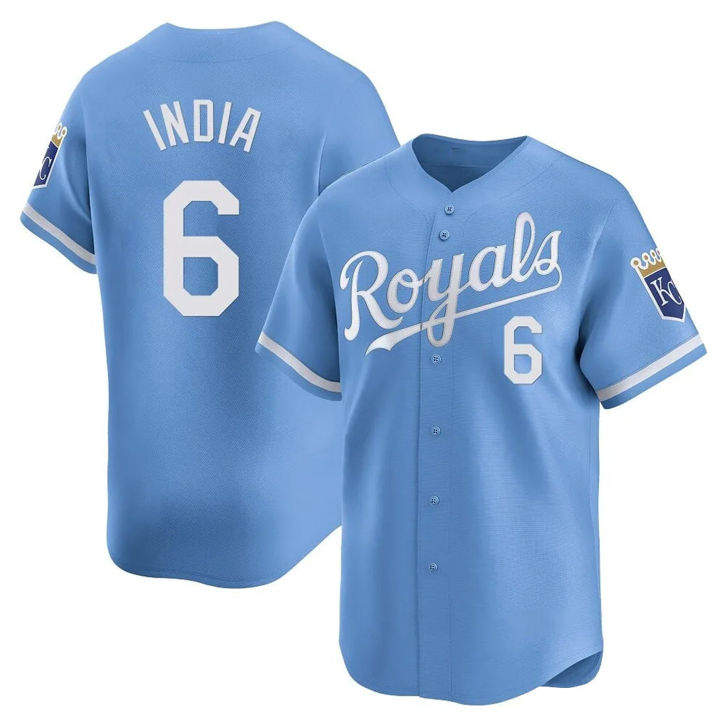 Fenge KC.Royals #6 Jonathan India Player Light Blue Alt Limited Home Stitched Jerseys