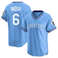Fenge KC.Royals #6 Jonathan India Player Light Blue Limited Throwback Cooperstown Collection T-shirt Stitched Jerseys