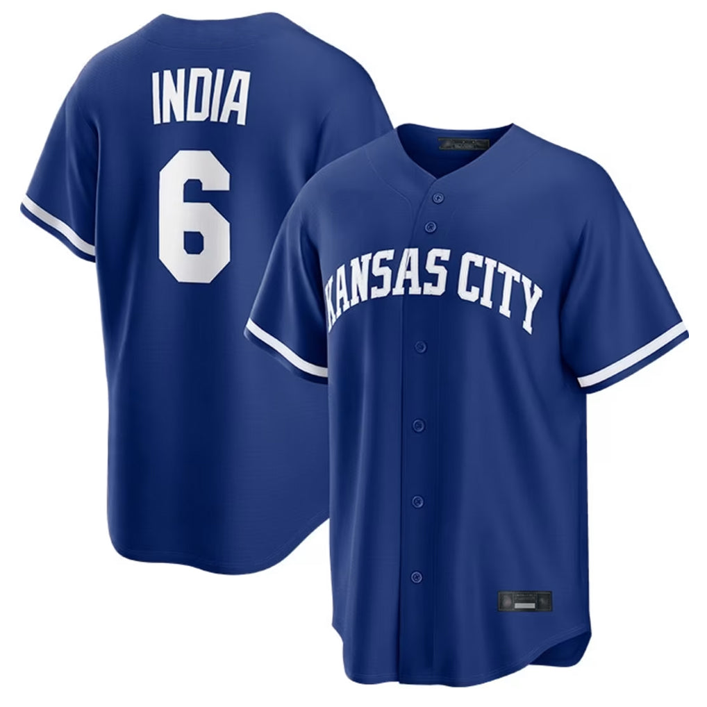 Fenge KC.Royals #6 Jonathan India Player Royal Game Home Stitched Jerseys