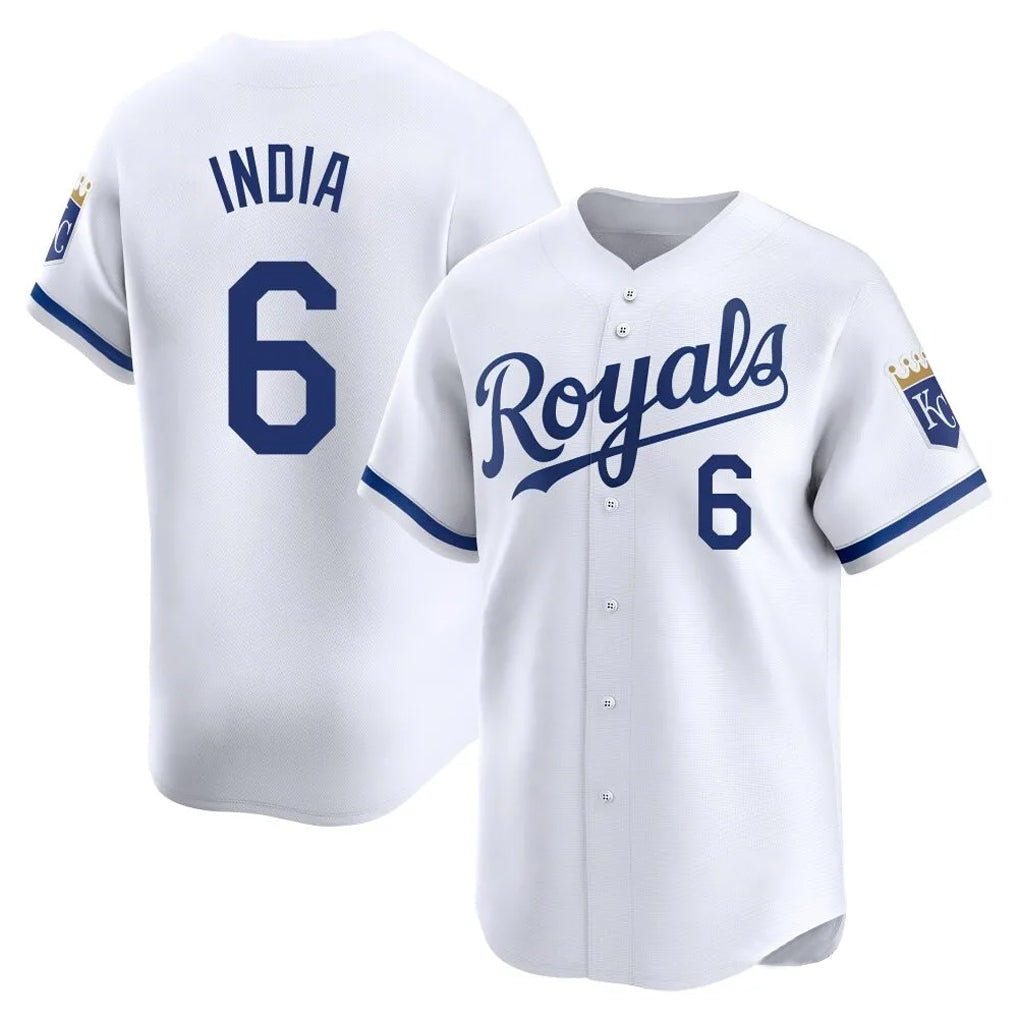Fenge KC.Royals #6 Jonathan India Player White Alt Limited Home Stitched Jerseys