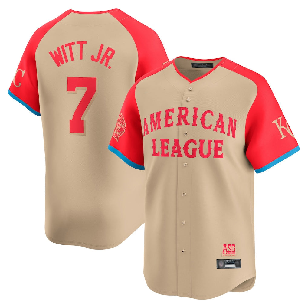 Fenge KC.Royals #7 Bobby Witt Jr. Player Cream American League All-Star Game Limited Home Stitched Jerseys