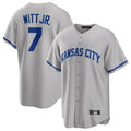 Fenge KC.Royals #7 Bobby Witt Jr. Player Gray Game Home Stitched Jerseys