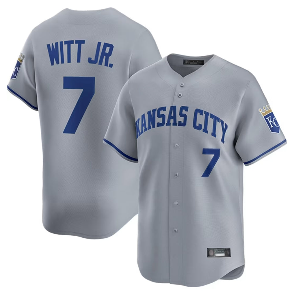 Fenge KC.Royals #7 Bobby Witt Jr. Player Gray Limited Home Stitched Jerseys