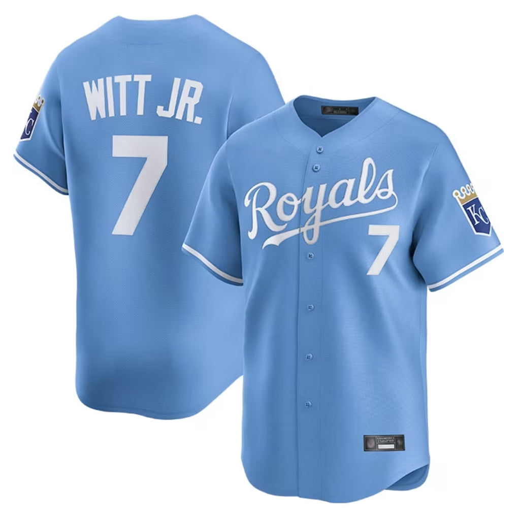 Fenge KC.Royals #7 Bobby Witt Jr. Player Light Blue Alt Limited Home Stitched Jerseys